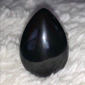 Quartz Crystal Teardrop Ring. Adjustable band. Free of nickel and lead!